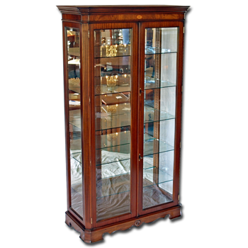 Marquetry Antique Reproduction Display Cabinet