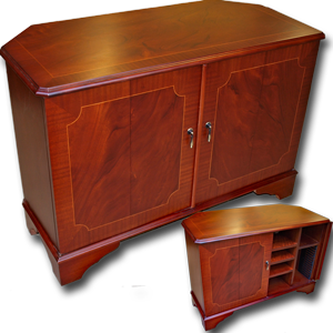 Large Corner TV Stand with Split-Folding Doors