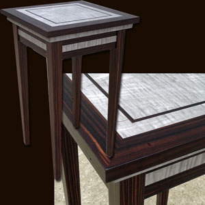 Bespoke Art Deco Ebony & Tabu Lamp Table