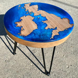 UK Map Side Table