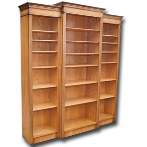 Breakfront Triple Bookcase