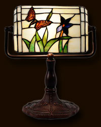 Butterfly Tiffany Bankers Lamp