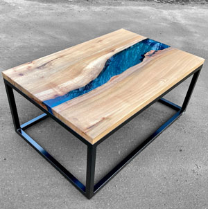 Clear Blue River Coffee Table