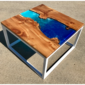 Elm Coastal Resin River Coffee Table 2