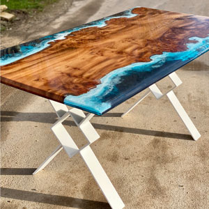 Stunning Burr Elm River Dining Table 