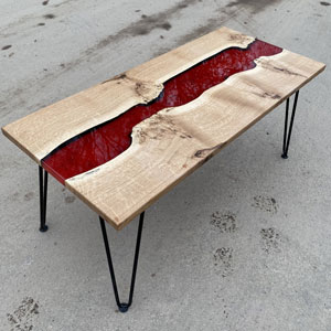 Oak & Lava Resin River Coffee Table