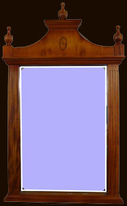 Antique Reproduction Marquetry Wall Mirror