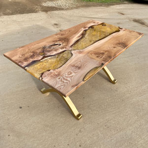 Molten Gold Elm River Dining Table