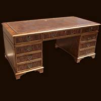 6' x 3' Antique Reproduction Regency Pedestal Desk