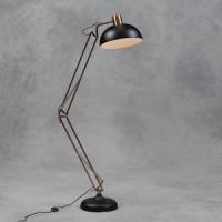 Matt Black/Vintage Copper Arms Extra Large Classic Desk Style Floor Lamp 