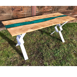 Pippy Oak & Turquoise River Desk (SOLD)