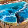 Teak & Resin Ocean Art Side Table 2 Thumbnail
