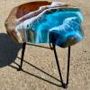 Teak & Resin Ocean Art Side Table 2 Thumbnail