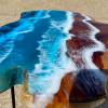 Teak & Resin Ocean Art Side Table Thumbnail