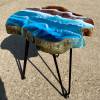 Teak & Resin Ocean Art Side Table Thumbnail