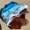 Teak & Resin Ocean Art Side Table  Thumbnail