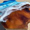 Teak & Resin Ocean Art Side Table  Thumbnail