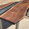 Angled Walnut & Terminator Silver River Dining Table Thumbnail