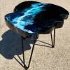 Teak & Resin Dark Ocean Art Side Table Thumbnail