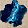 Teak & Resin Dark Ocean Art Side Table 2 Thumbnail