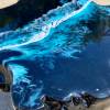 Teak & Resin Dark Ocean Art Side Table 2 Thumbnail