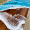 Walnut Bookcase & Ocean Art Resin Thumbnail