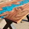 Burr Elm & Reef Blue River Dining Table Thumbnail