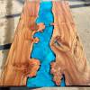 Burr Elm & Reef Blue River Dining Table Thumbnail