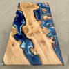 Burr Oak Islands Dining Table Deep Sea Resin  Thumbnail