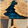 Burred Oak & Galactic Blue Resin Coffee Table Thumbnail