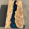 Burred Oak & Galactic Blue Resin Coffee Table Thumbnail