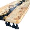Burr Chestnut & Night Sky Black River Dining Table Thumbnail
