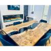 Burr Elm & Galactic Blue River Dining Table Thumbnail