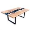 Burr Elm & Galactic Blue River Dining Table Thumbnail
