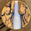 Oak Circular Lamp River Table Ghost blue Lightning Thumbnail