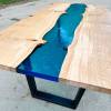 Clear Blue River Dining Table in Oak Thumbnail