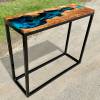 River Console Table With Galactic Blue Artwork Thumbnail