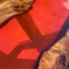 Elm & Clear Red Resin Dining Table Thumbnail