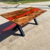 Elm & Clear Red Resin Dining Table Thumbnail