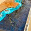 Burr Elm Deep Ocean Console River Table Thumbnail