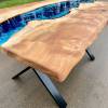 Live Edge Elm Deep Sea River Dining Table Thumbnail
