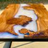 Burr Elm & Ghost Blue Resin Desk Thumbnail
