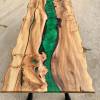 Elm & Kryptonite Green Resin River Dining Table Live Edge Thumbnail
