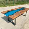 Character Elm Reef Blue Resin Dining Table Thumbnail