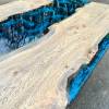 Tinted Oak & Galactic Blue Dining Table Thumbnail