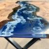 Oak & Deep Sea River Dining Table  Thumbnail