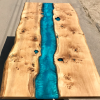 Oak Live Edge River Table Blue Thumbnail