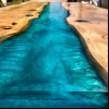 Oak Live Edge River Table Blue Thumbnail
