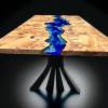 Burr Oak & Deep Sea Dining Table Thumbnail