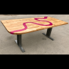 Oak & Pink Resin River Dining Table - Thames (SOLD) Thumbnail